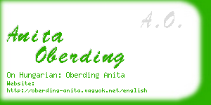 anita oberding business card